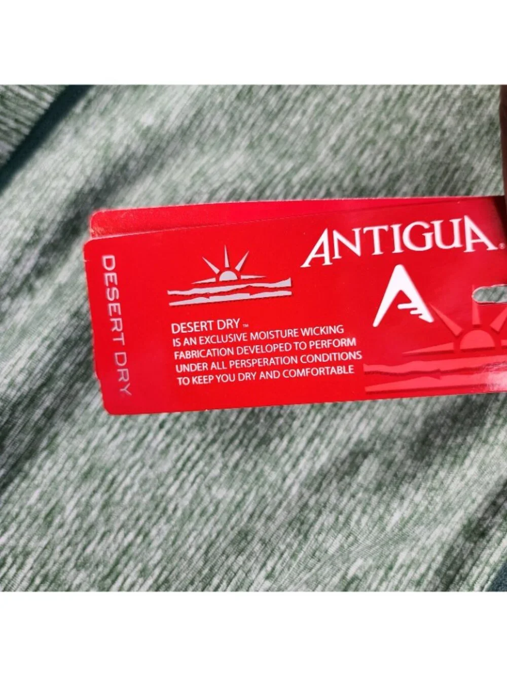 Antigua Jacket Mens 2XL Green 1/4 Zip Desert Dry Wicking Pullover Golf NWT - Picture 9 of 11